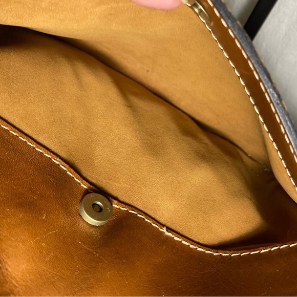 Vintage Patricia Nash Tan Leather Crossbody ShoulderBag Y2K - Picture 7 of 11